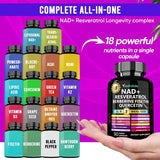 Suplemento NAD 300mg y Resveratrol 1000mg, Fórmula Orgánica
