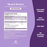 Mezcla Bebible Natrol Sleep + Restore, Sin Melatonina, 10 Paquetes