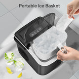 Máquina de Hielo Crzoe, 26Lbs/24H, 9 Cubos en 6 Min, Auto-Limpieza