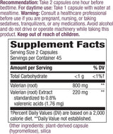 Suplemento Nature's Way Valeriana sin OMG sin gluten  220 mg