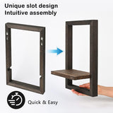 Estanterías Flotantes de Madera Idee-Home, Set de 4 Rústicas
