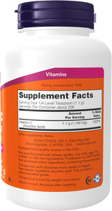 Suplementos NOW Foods, Cristales de Vitamina C en Polvo, Antioxidante, 8 oz