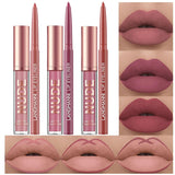 Set de Lápiz Labial Líquido Mate, Impermeable y Duradero