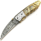 Cuchillo de acero de damasco forjado hecho a mano con funda