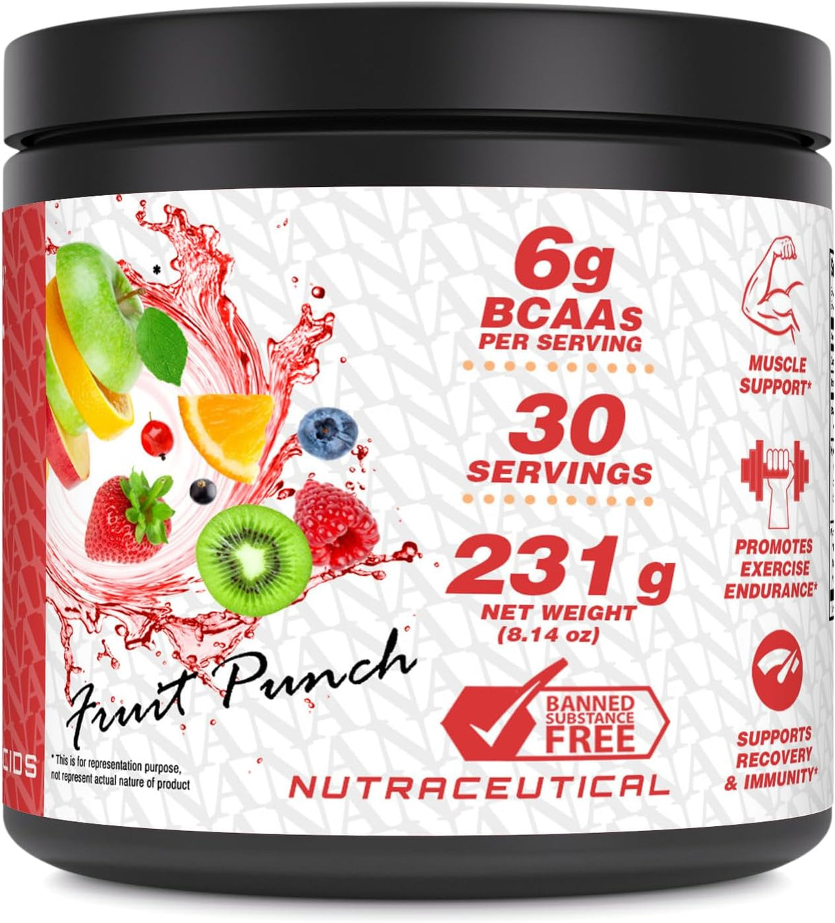 Amazing Nutrition BCAA 6000 | 6g por porción | 30 porciones en polvo