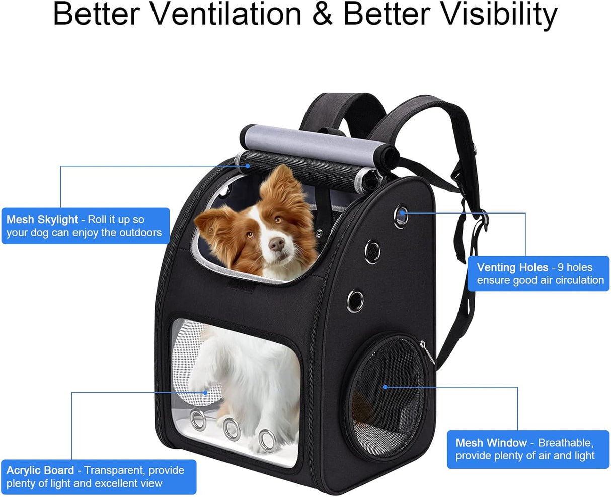 Mochila expandible para mascotas transportador de viaje