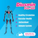 Diosmin Plus 500, Arymar, Apoyo Circulatorio, 60 Cápsulas