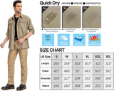 Anteef Camisas de safari con protección UV para senderismo