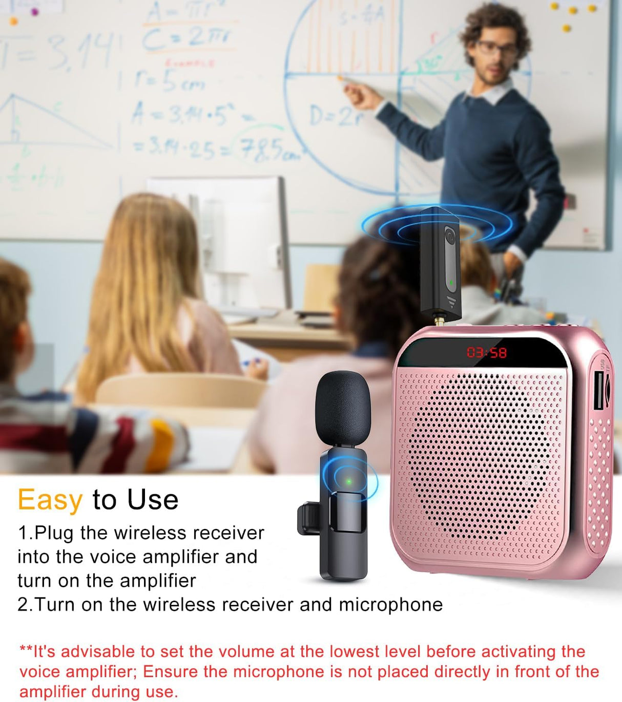 Amplificador de Voz Mini para Profesores - Micrófono Inalámbrico