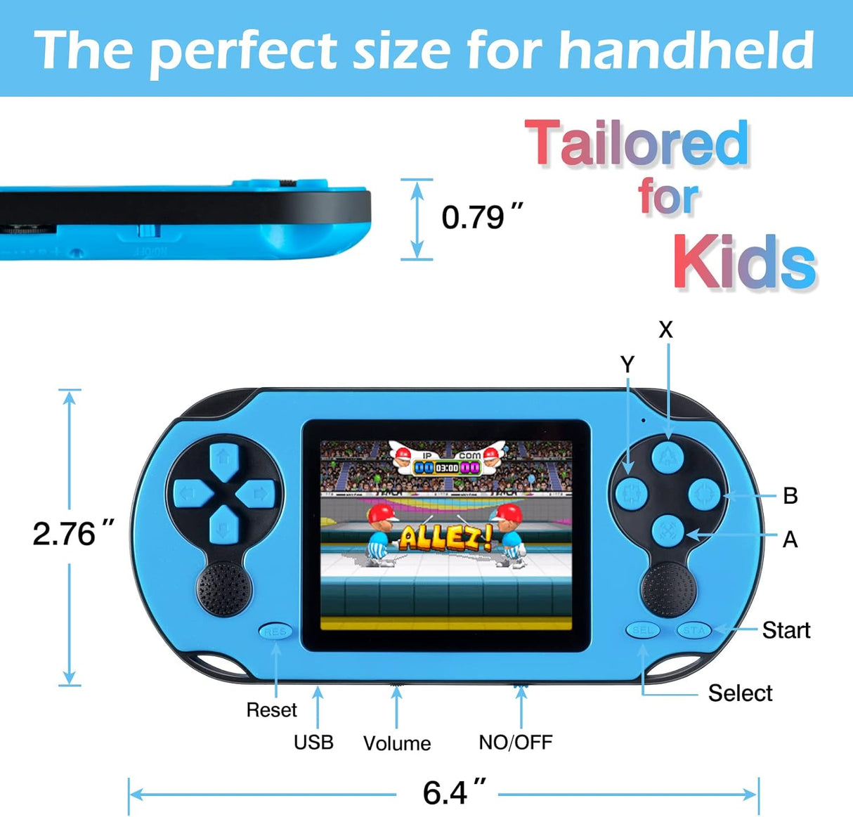 Consola de juegos portátil de 16 bits para niños y adultos