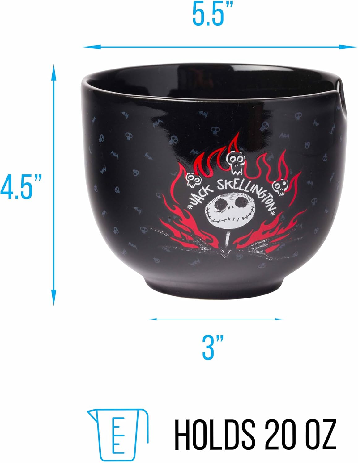 Cuenco Ramen Jack Skellington Silver Buffalo, 20 oz, Cerámico