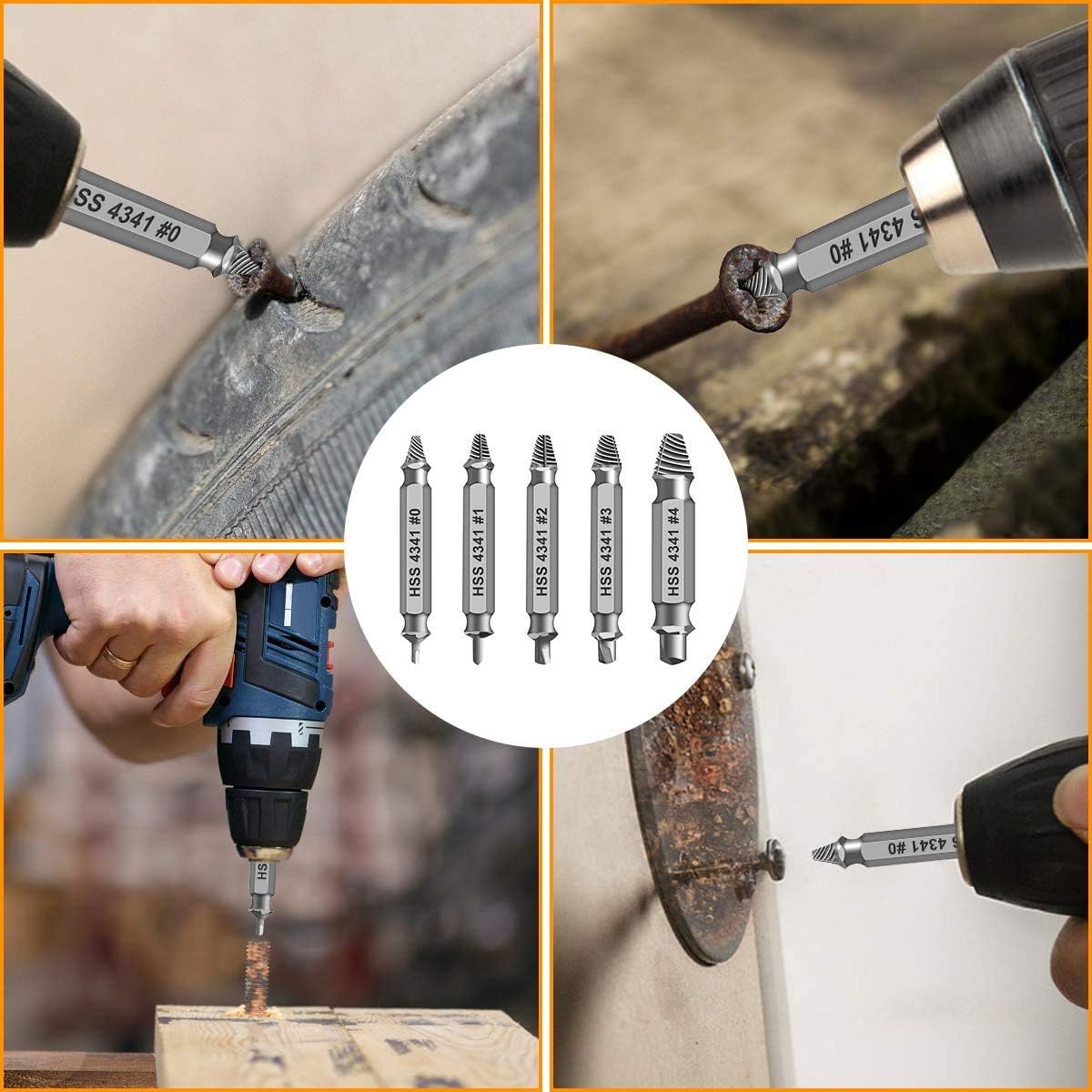 Extractor de tornillos dañado, set de herramientas, regalo para él