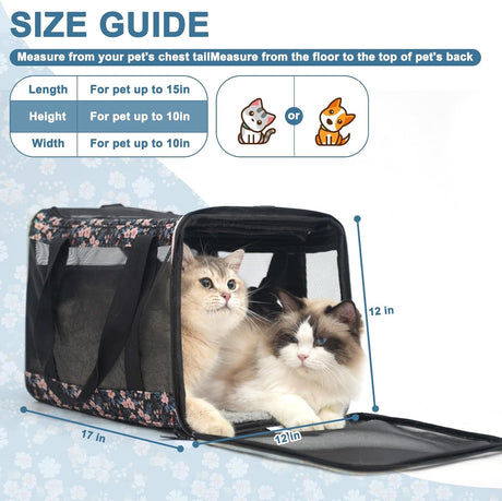 Transportín para Gatos EXPAWLORER, Grande, Aprobado Aerolínea