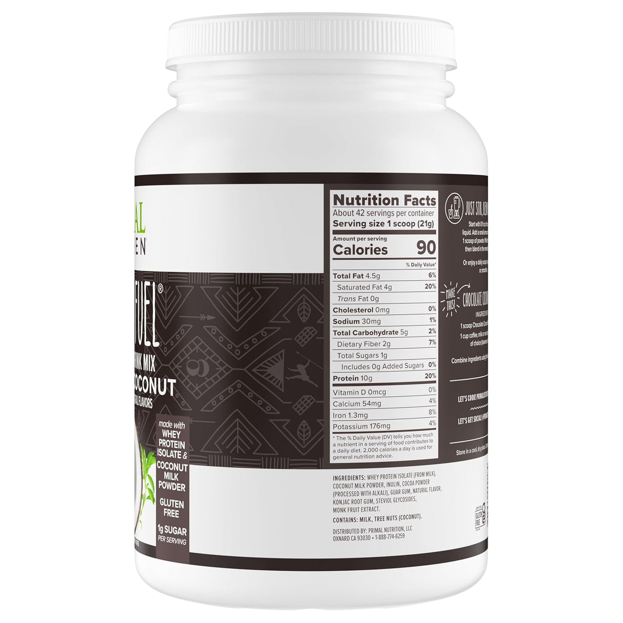 Primal Fuel Proteína de Suero Chocolate Coco Primal Kitchen