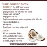 Suplemento Aceite MCT orgánico de coco  sin OMG sin gluten