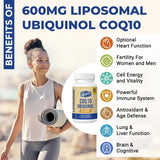 Liposomal CoQ10 Ubiquinol 600mg Suplemento 120 Softgels