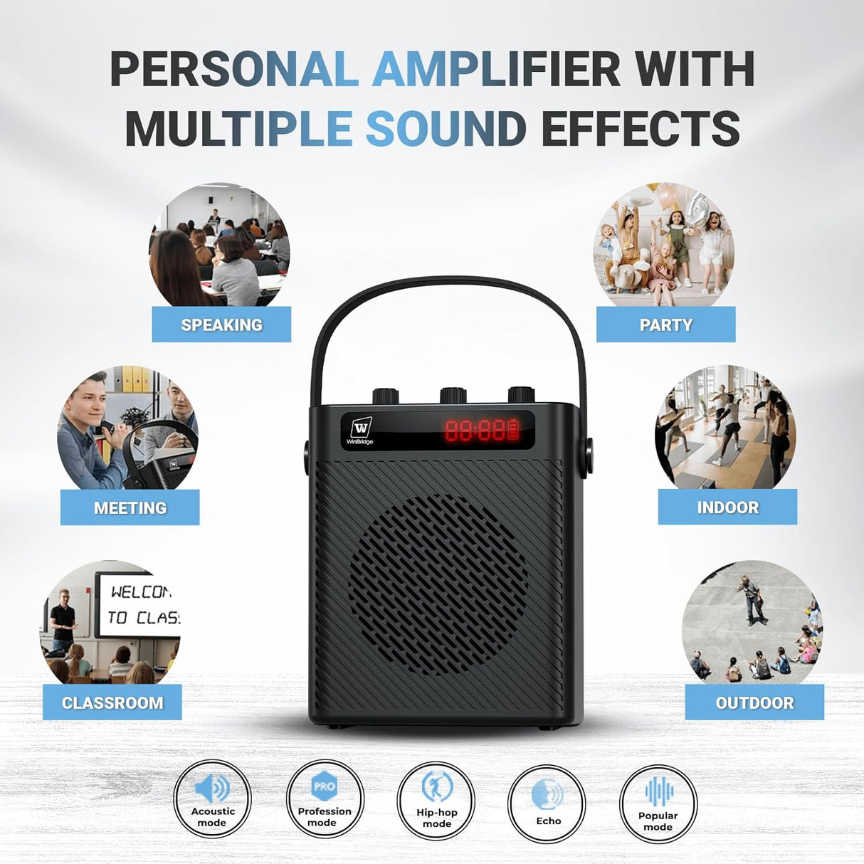 Amplificador de Voz Bluetooth 5.3 Microfono Inalambrico S95