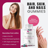 Gummies de cabello, piel y uñas, biotina extra, 60 unidades