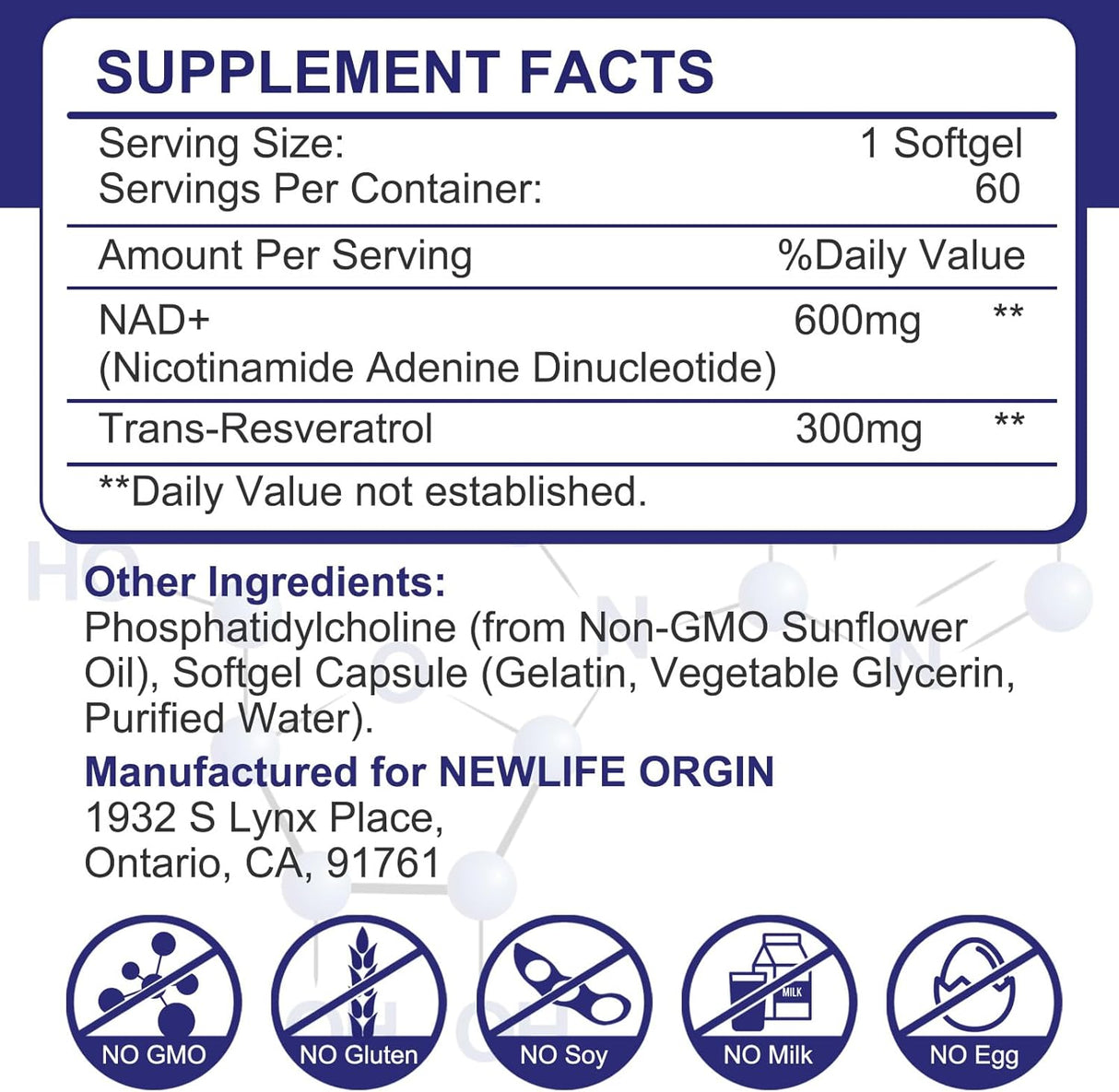Suplemento True NAD Plus para reparación del ADN y refuerzo