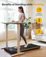 Caminadora UREVO 2 en 1, portátil, control remoto, modelo T1