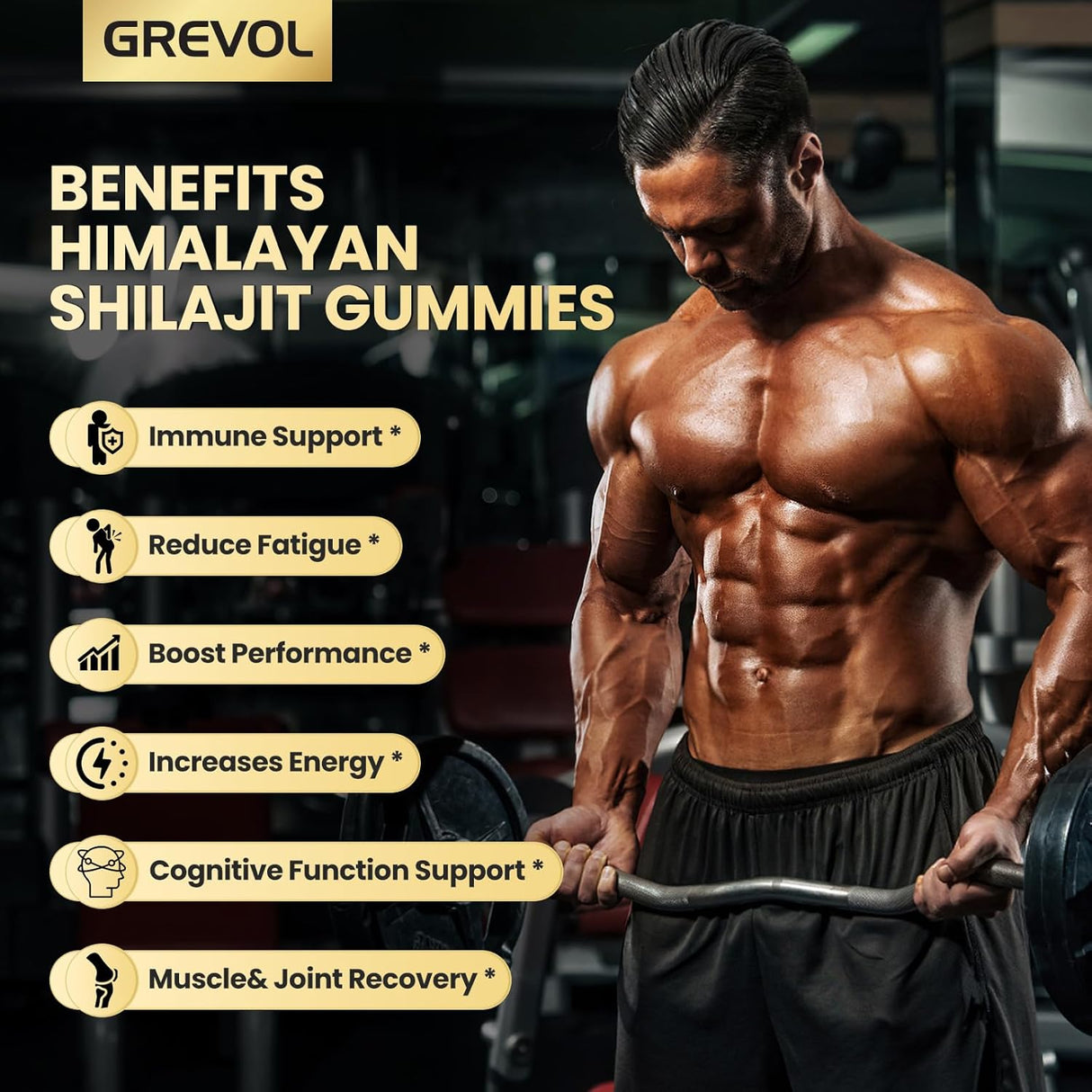 Gomitas de Shilajit Himalayo con Ashwagandha, 60u