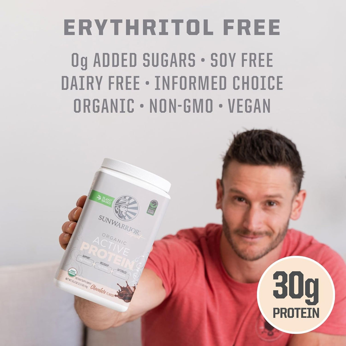 Proteína Vegana Sunwarrior 30g, Orgánica, Sin Azúcar, 20 porciones