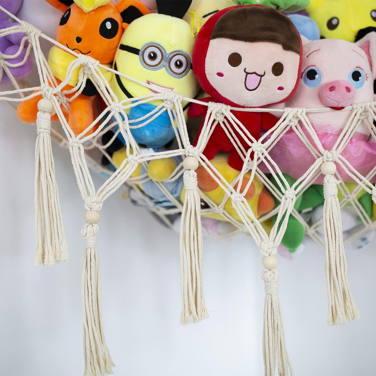Red para Juguetes de Peluche Macramé para Habitación Infantil