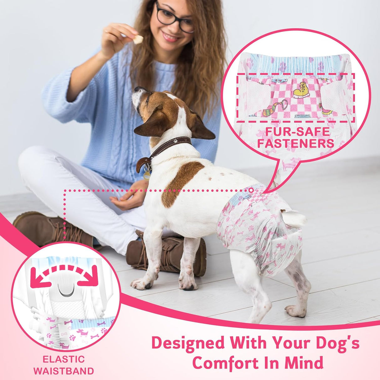 Dono Pañal desechable para perro hembra, incluyendo 20 pañales súper absorbentes