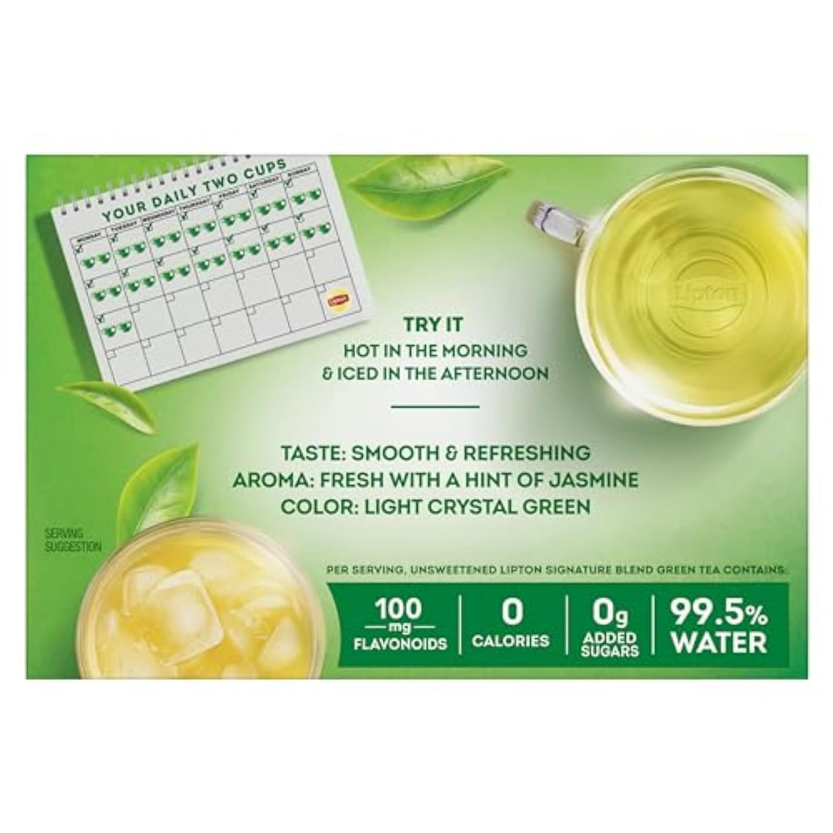 Té Verde Lipton Signature Blend, con cafeína, 40 bolsas