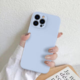 DEENAKIN Funda para iPhone 13 Pro Max con protector de pantalla, cubierta de goma de gel de silicona líquida suave y duradera para iPhone 13 Pro Max de 6.7 pulgadas, color azul claro