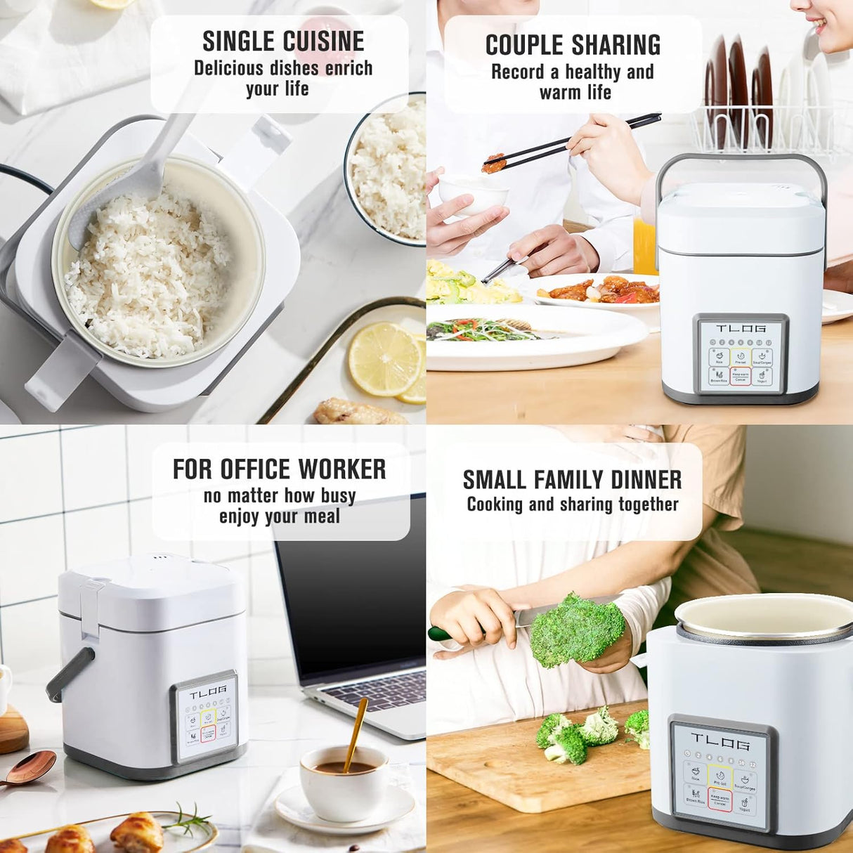 Mini Olla Arrocera TLOG 2.5 Tazas, Multi-cooker, 1.2L