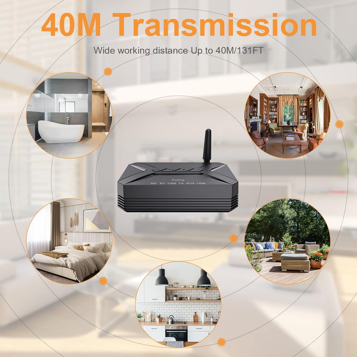 Receptor transmisor Bluetooth, adaptador de audio auxiliar