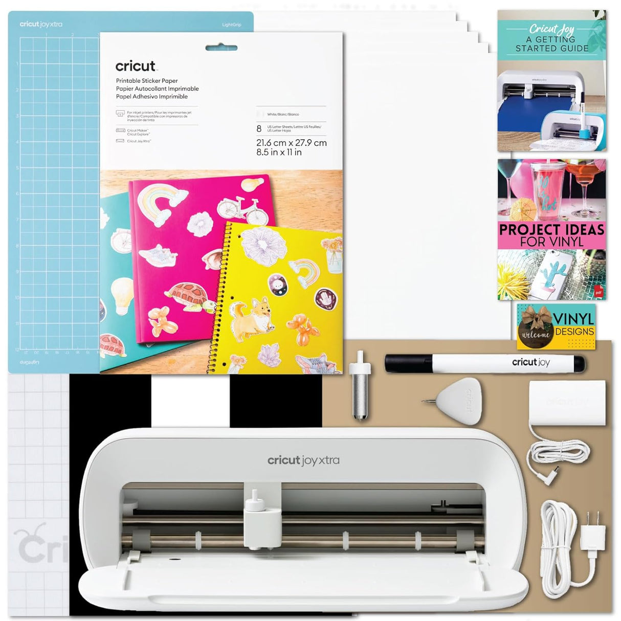 Cricut Joy Xtra - Kit de Stickers con Papel Adhesivo y Mat