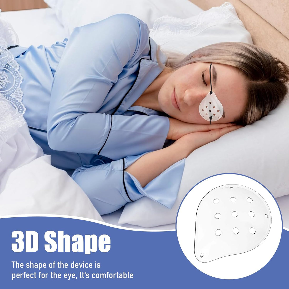 Parches Oculares Transparentes con Correa Ajustable - 2 Pcs