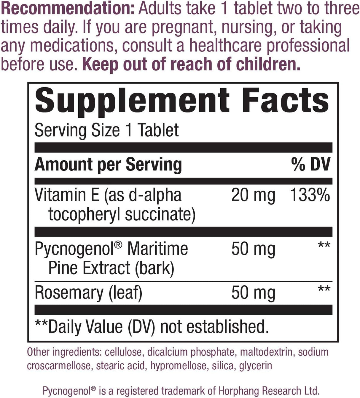 Suplementos Alimenticios Pycnogenol