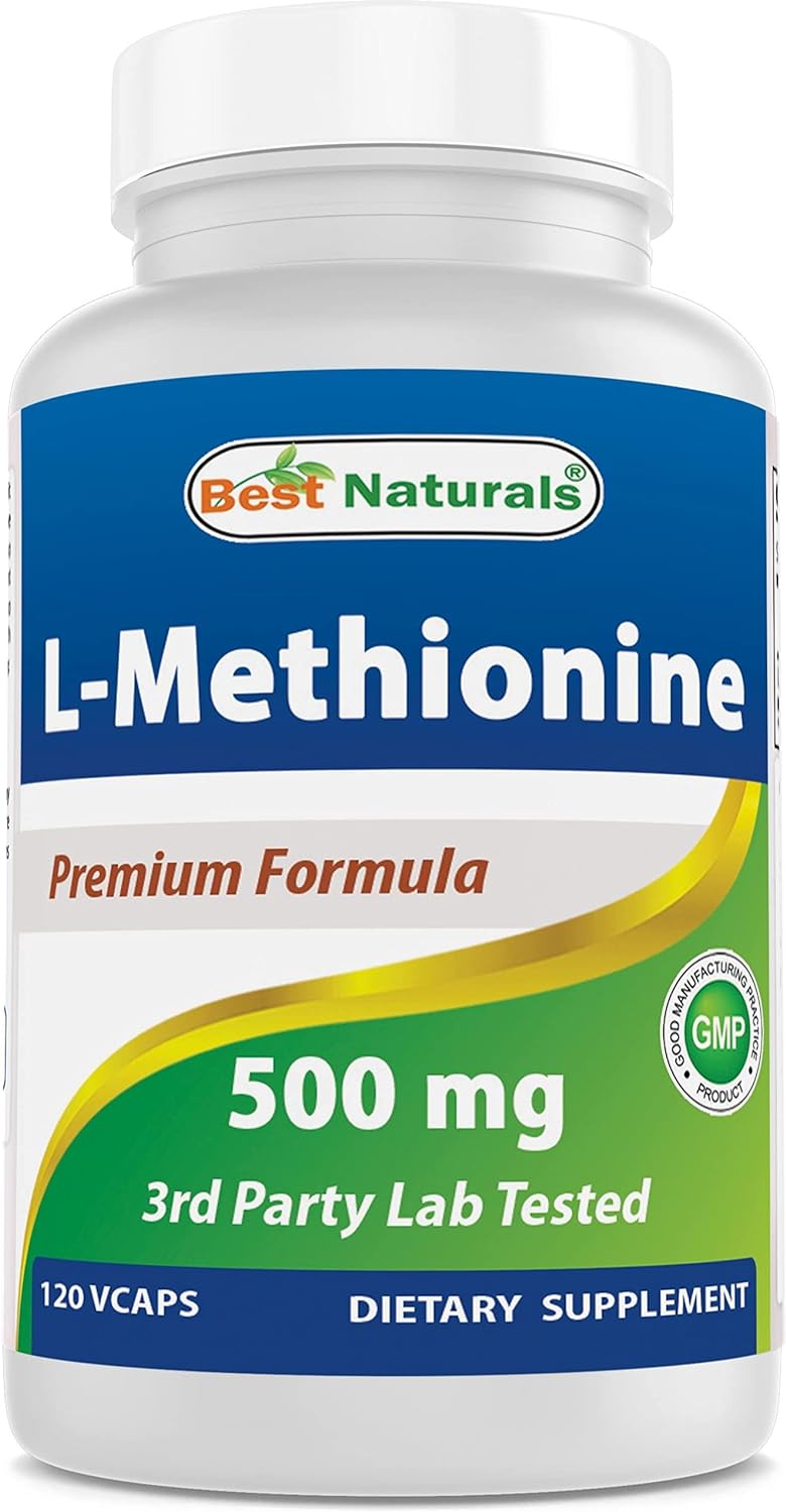 Suplemento Naturals L-metionina 500 mg 120 cápsulas vegetal