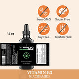 Suplemento líquido de vitamina B3  como niacinamida 120ml