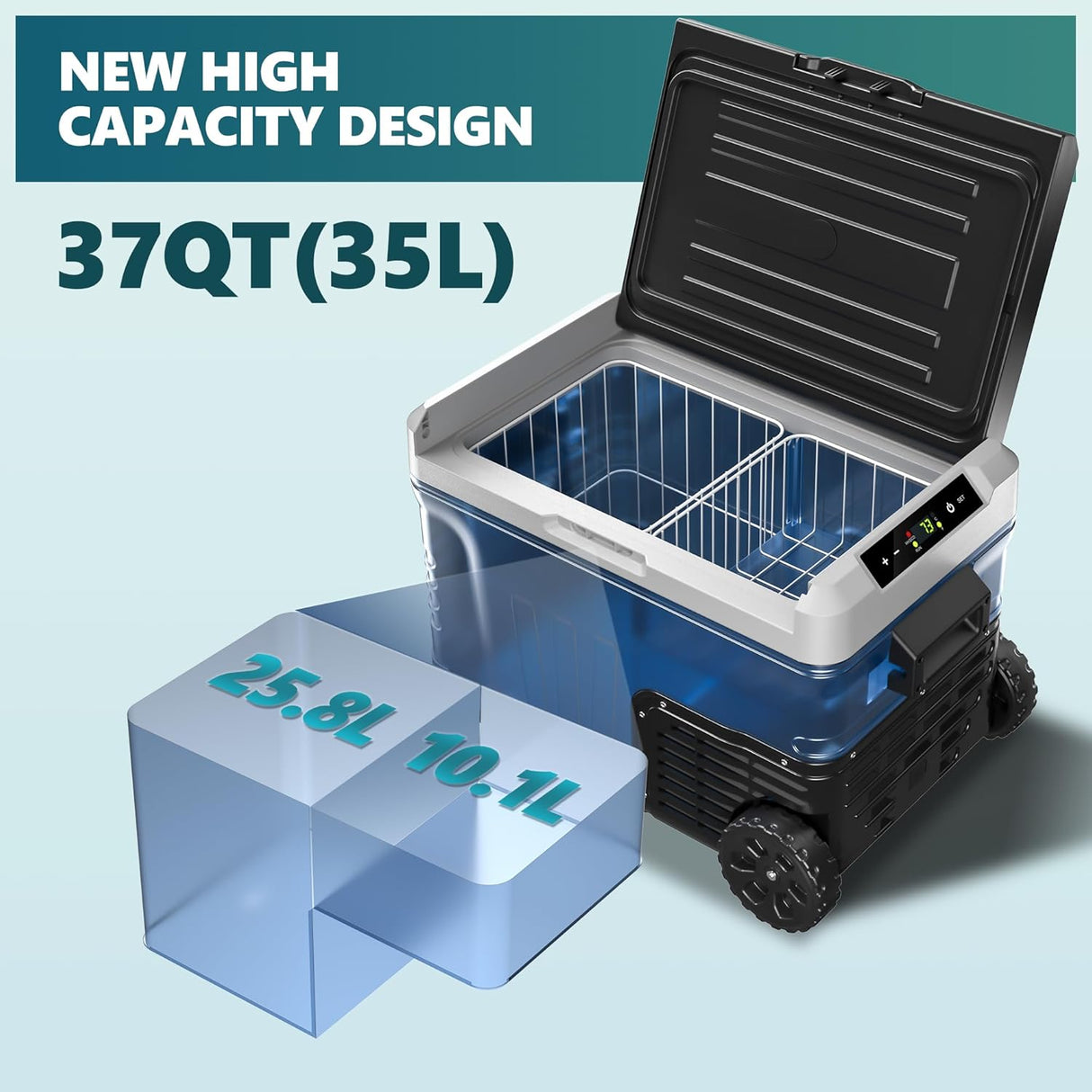 Refrigerador portátil 12V/24V, congelador eléctrico, 37QT