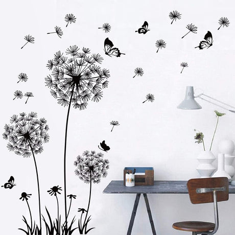 Pegatinas de Pared Diente de León Runtoo Flores y Mariposas