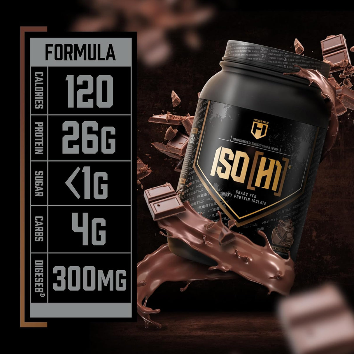 HOSSTILE ISO Proteína de Suero con Enzimas Digestivas, 30 servs