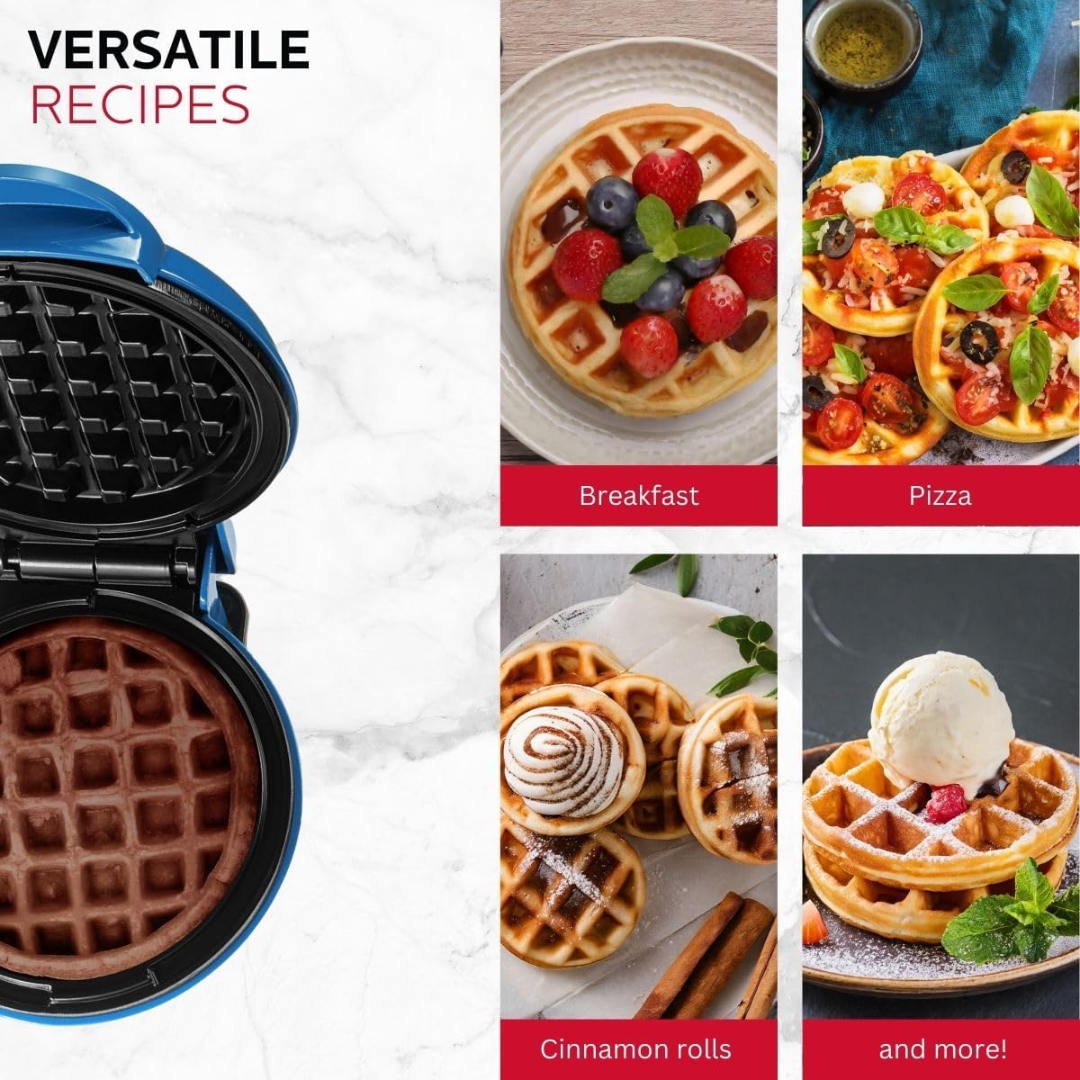 Waflera Personal Holstein Housewares 4 pulgadas en minutos