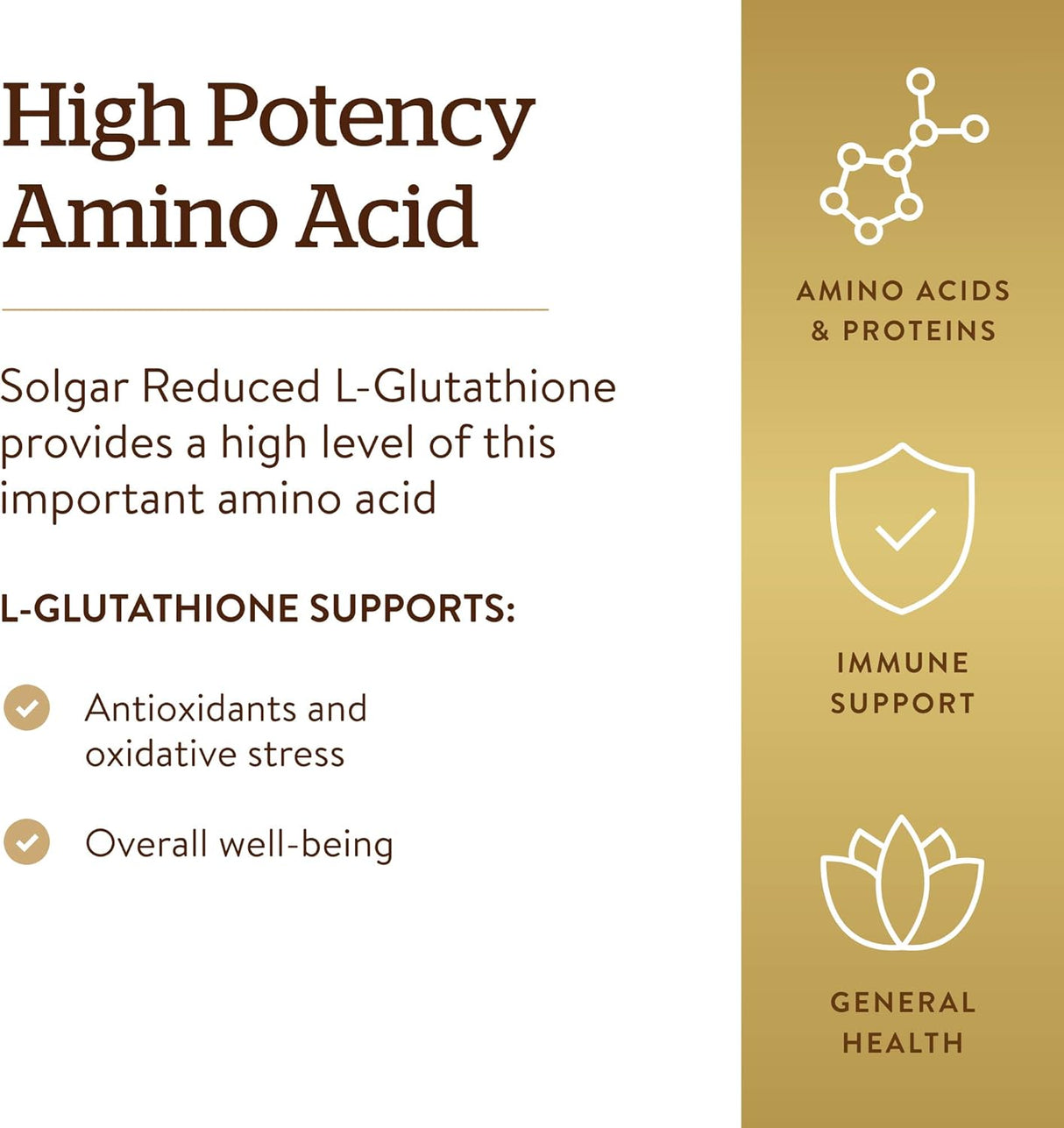 Suplemento Solgar L-glutatión reducido de 250 mg  60 cápsula