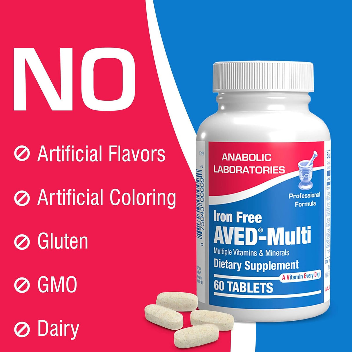 Multivitamínico diario sin hierro para hombres y mujeres