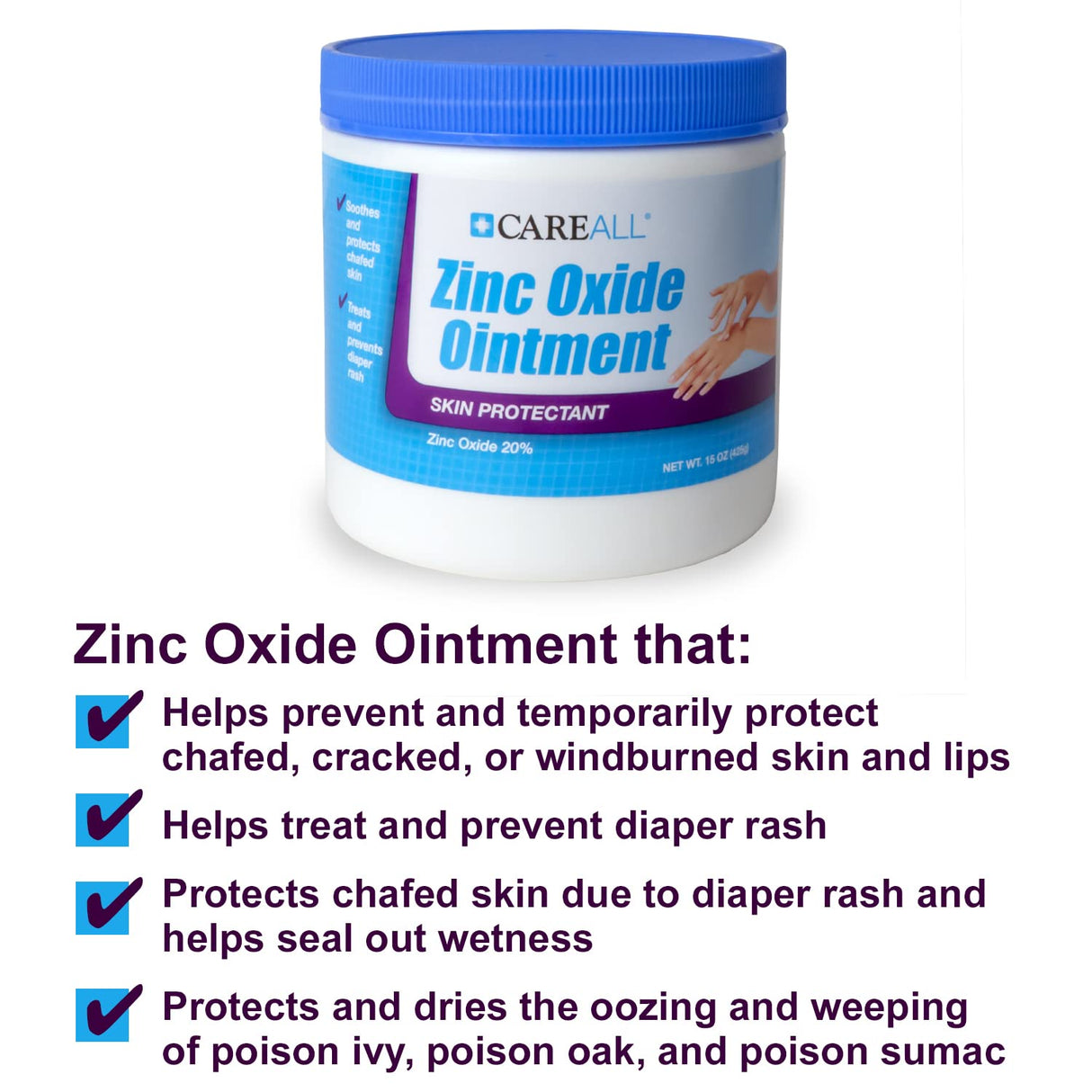 CareAll Zinc Oxide 20% Ointment, Barriera, 15 oz.
