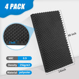 Paneles Acústicos 48x24x2, Espuma Absorbente, 4 Pack