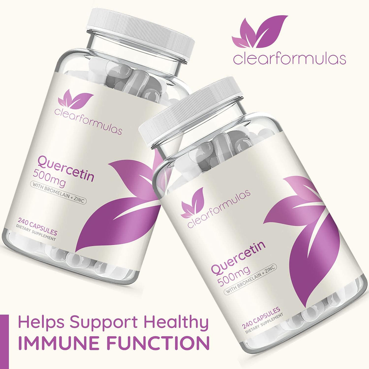Quercetina 500mg con Bromelina y Zinc 240 Cápsulas Dihidrato