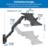 Brazo ergonómico para portátil para montaje en pared o poste