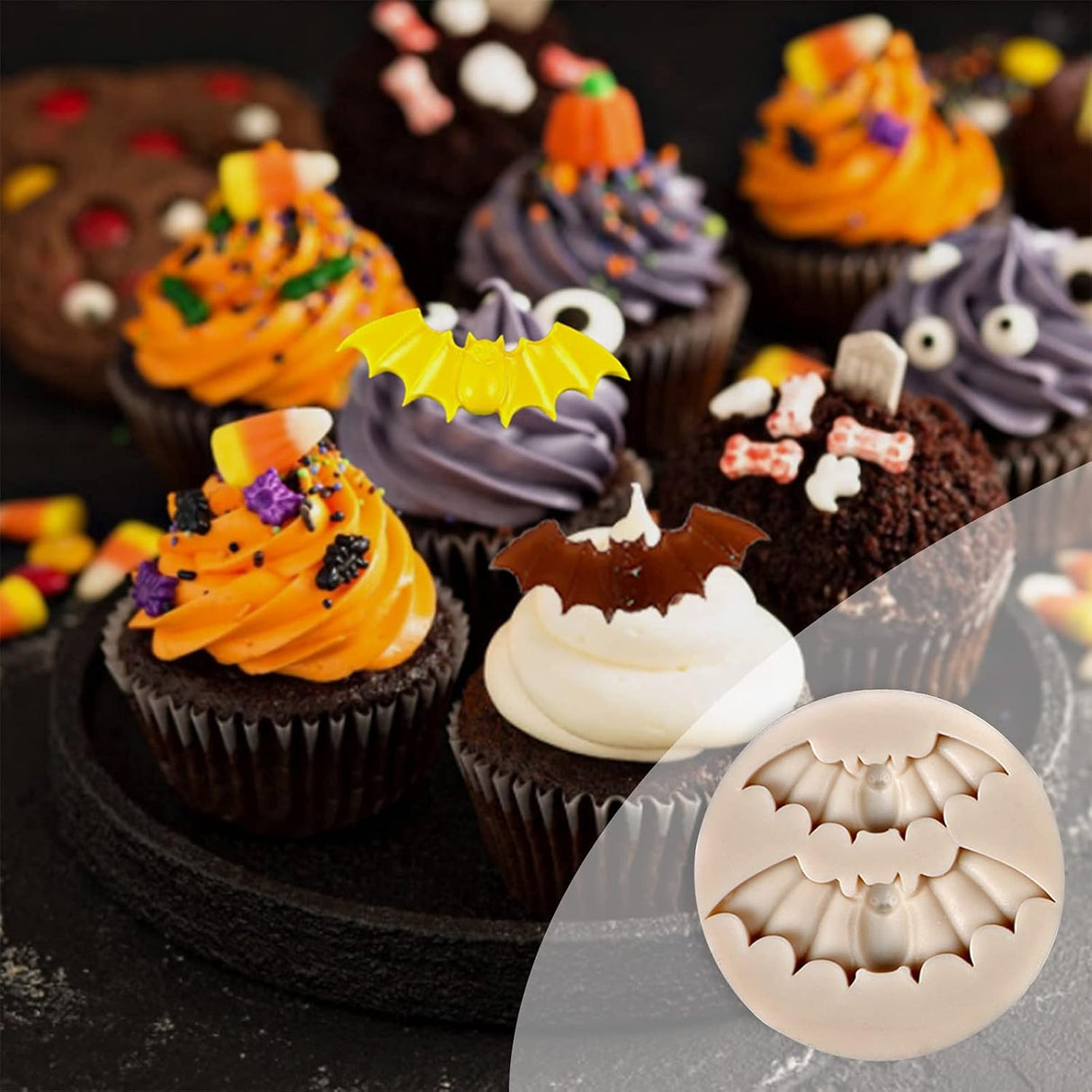 Moldes de Chocolate Halloween, 6PCS, Silicona, Calaveras y Más