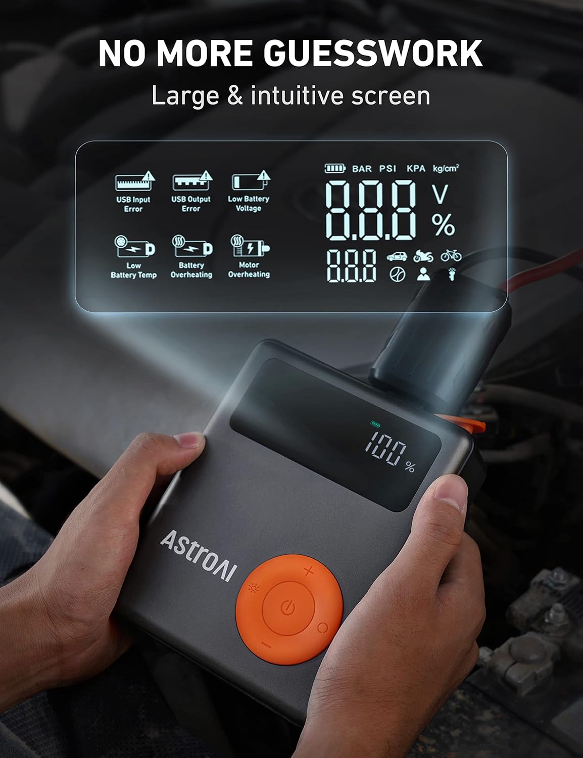 compresor de aire bateria 1750 150 PSI pantalla led AstroAI
