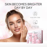 Kit Cuidado Piel Sakura Japón Mujeres con Limpiador y Cremas